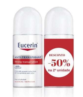 Eucerin Antiperspirant 48h Roll On - 50ml (DUO with 50% discount on 2nd package) - Healtsy