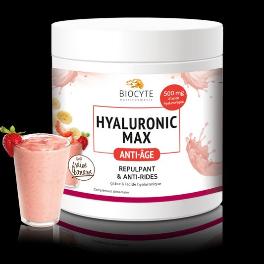 Hyaluronic Max Strawberry / Banana powder oral solution - 280g - Healtsy