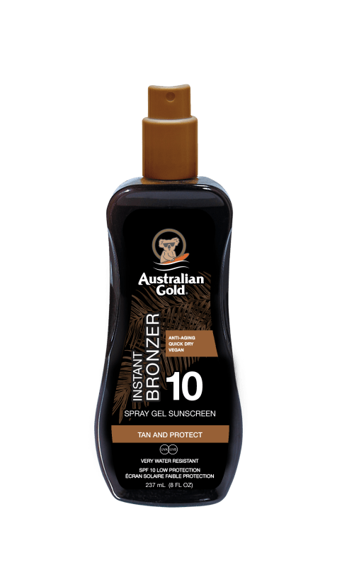 Australian Gold SPF10 Spray Gel w/ Tanner - 237ml – Buy Now at Healtsy