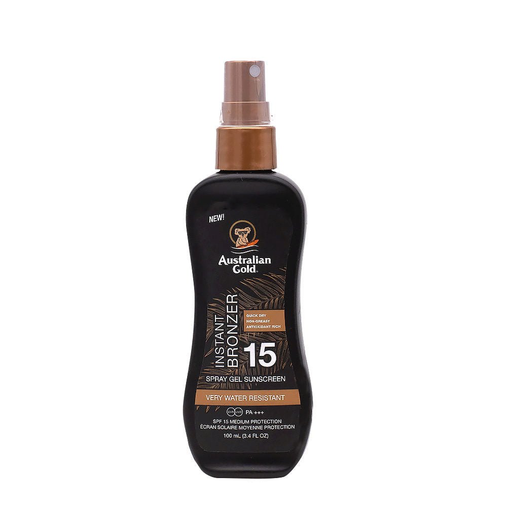 Australian Gold SPF15 Spray Gel w/ Tanner - 100ml – Buy Now at Healtsy