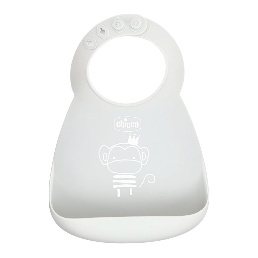 Chicco Silicone Bib _ Gray _ 6M+ – Buy Now at Healtsy