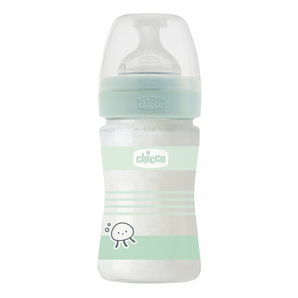 Chicco Well Being Glass Bottle_Green_Slow - 150ml – Buy Now at Healtsy