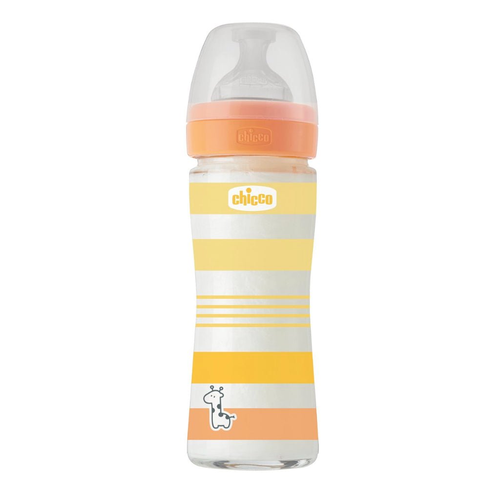 Chicco Well Being Glass_Orange_Slow Bottle - 240ml – Buy Now at Healtsy