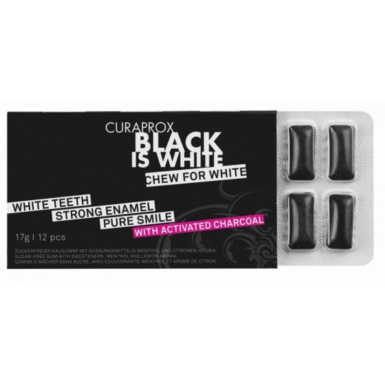 Curaprox Black & White Chewing Gum (x12 units) – Buy Now at Healtsy