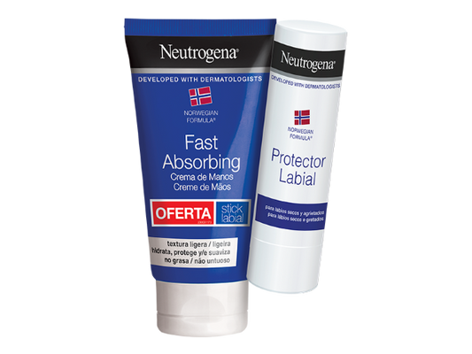 Neutrogena Hands Cream Light Texture Hands 75ml + Lip Stick - Healtsy