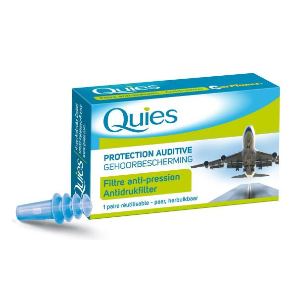 Quies Airplane Anti-Pressure Earplugs (x2 units) - Healtsy