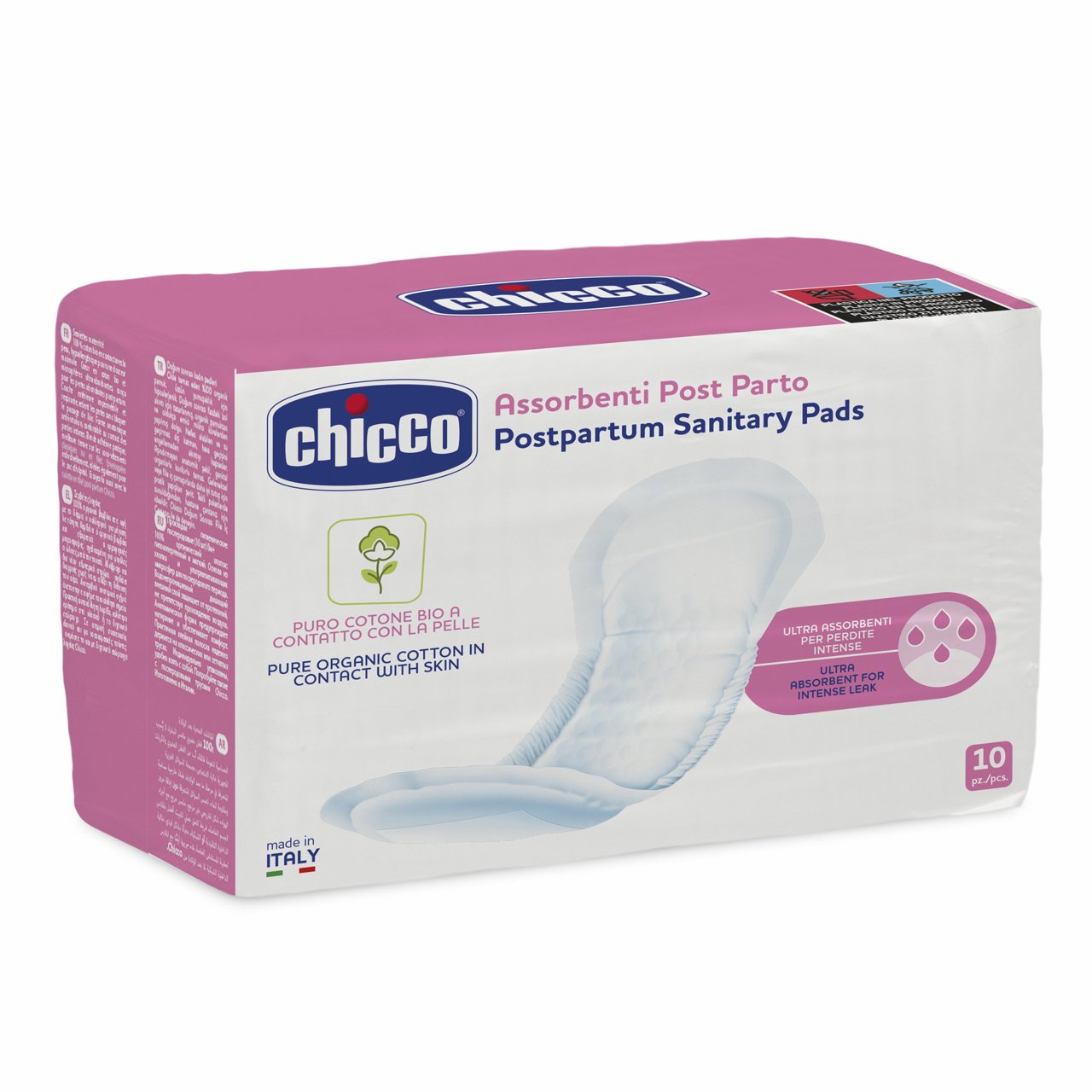 Chicco Organic Cotton Postpartum Pad (x10 units) (ref. Ch.Mam1142100100) - Healtsy
