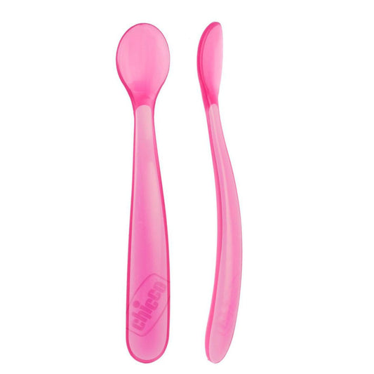 Chicco Cuchara Silicona 6m+ Rosa (x2uds)