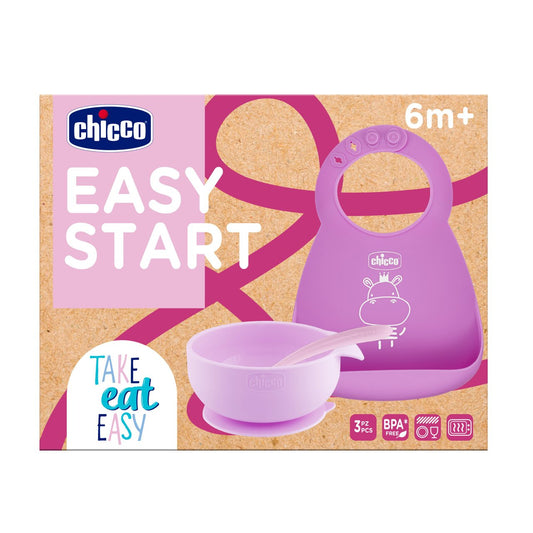 Chicco Papa Silicone Set_ Pink_ 6M+