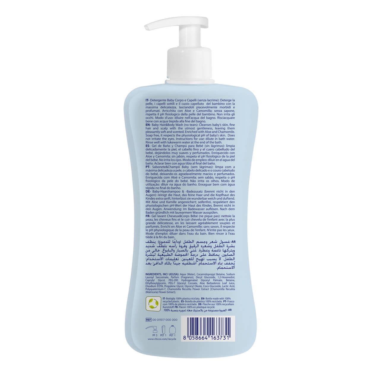 Chicco Hair/Body Bath Gel - 500ml - Healtsy