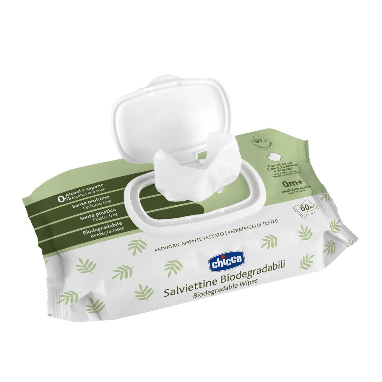 Chicco Biodegradable Wipes (x60 wipes) (ref. Ch.Hig12050700000) - Healtsy