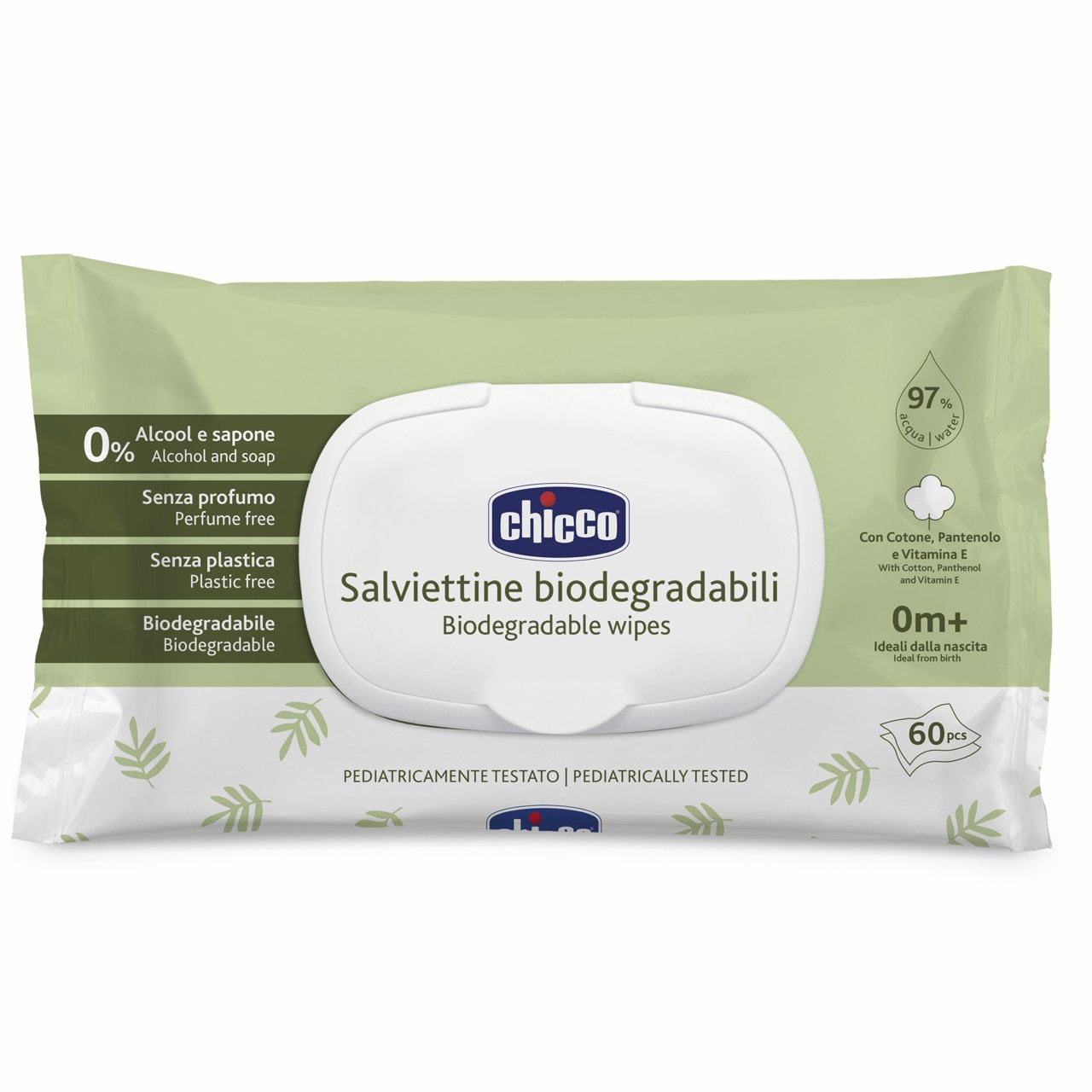 Chicco Biodegradable Wipes (x60 wipes) (ref. Ch.Hig12050700000) - Healtsy