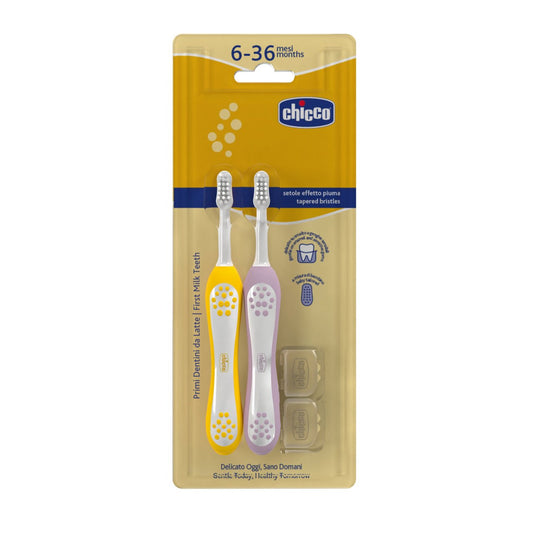 Chicco Lilac Toothbrush _ 6-36M (Double Pack)