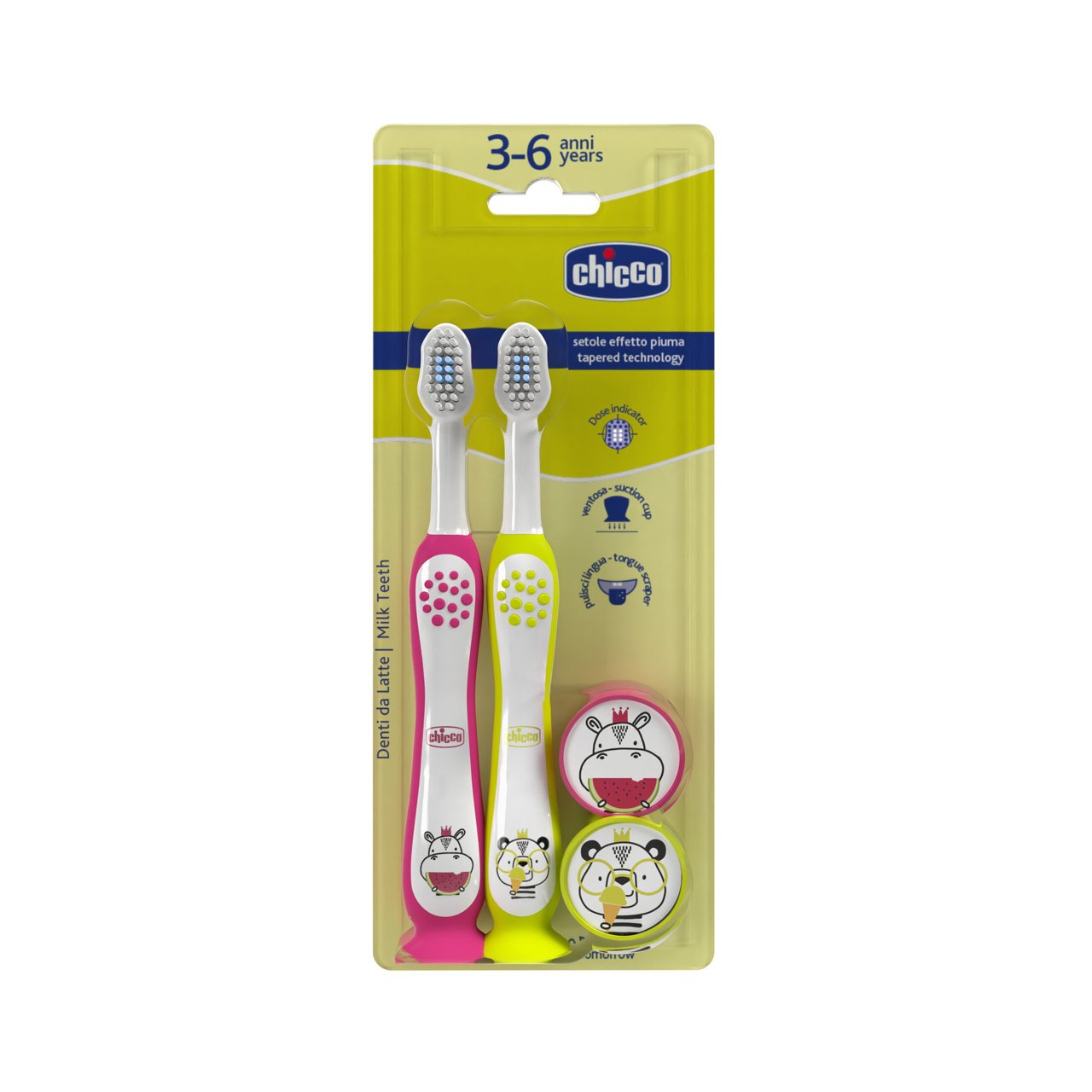 Chicco Hypo Toothbrush _ 3-6Y (Double Pack)