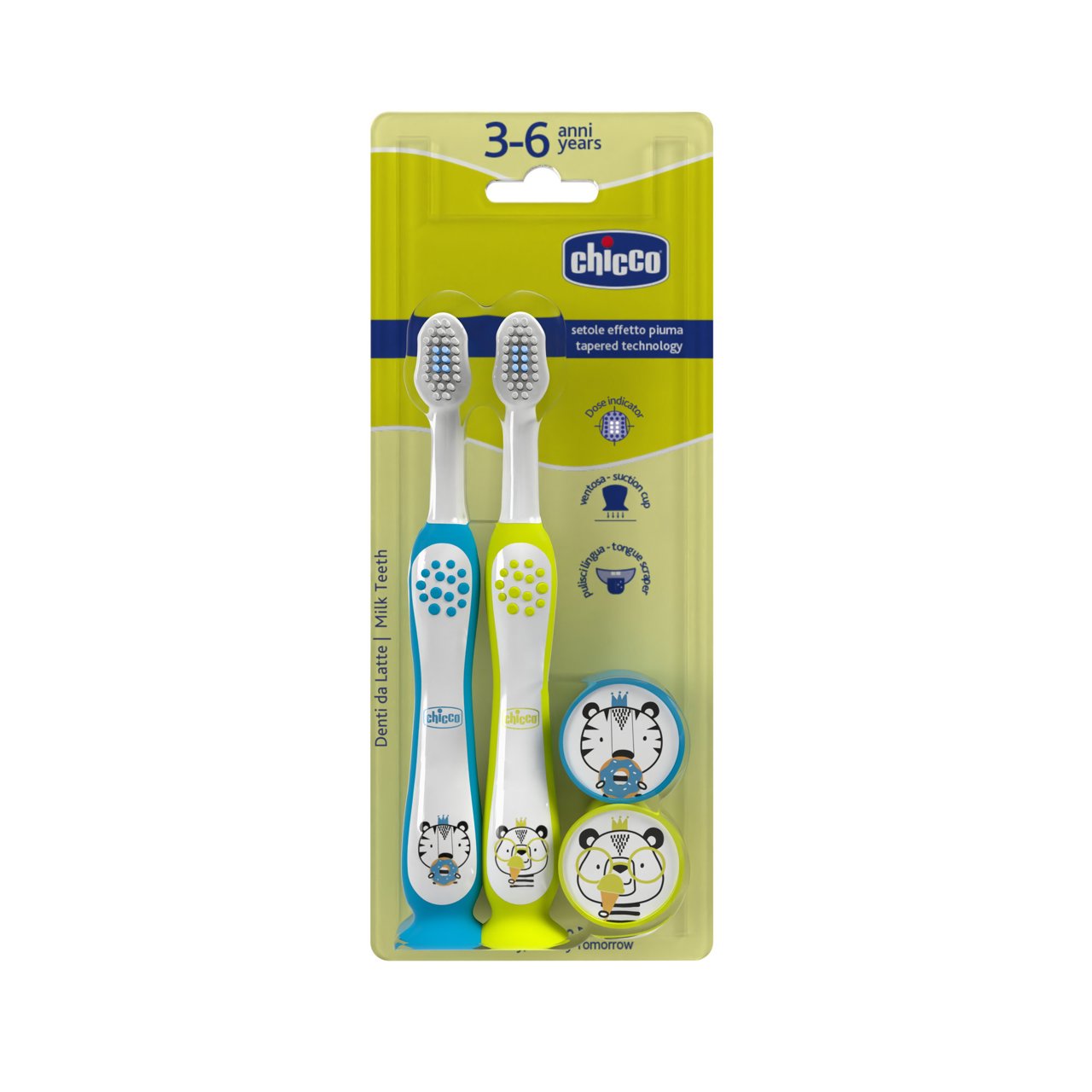 Chicco Tiger Toothbrush _ 3-6Y (Double Pack)