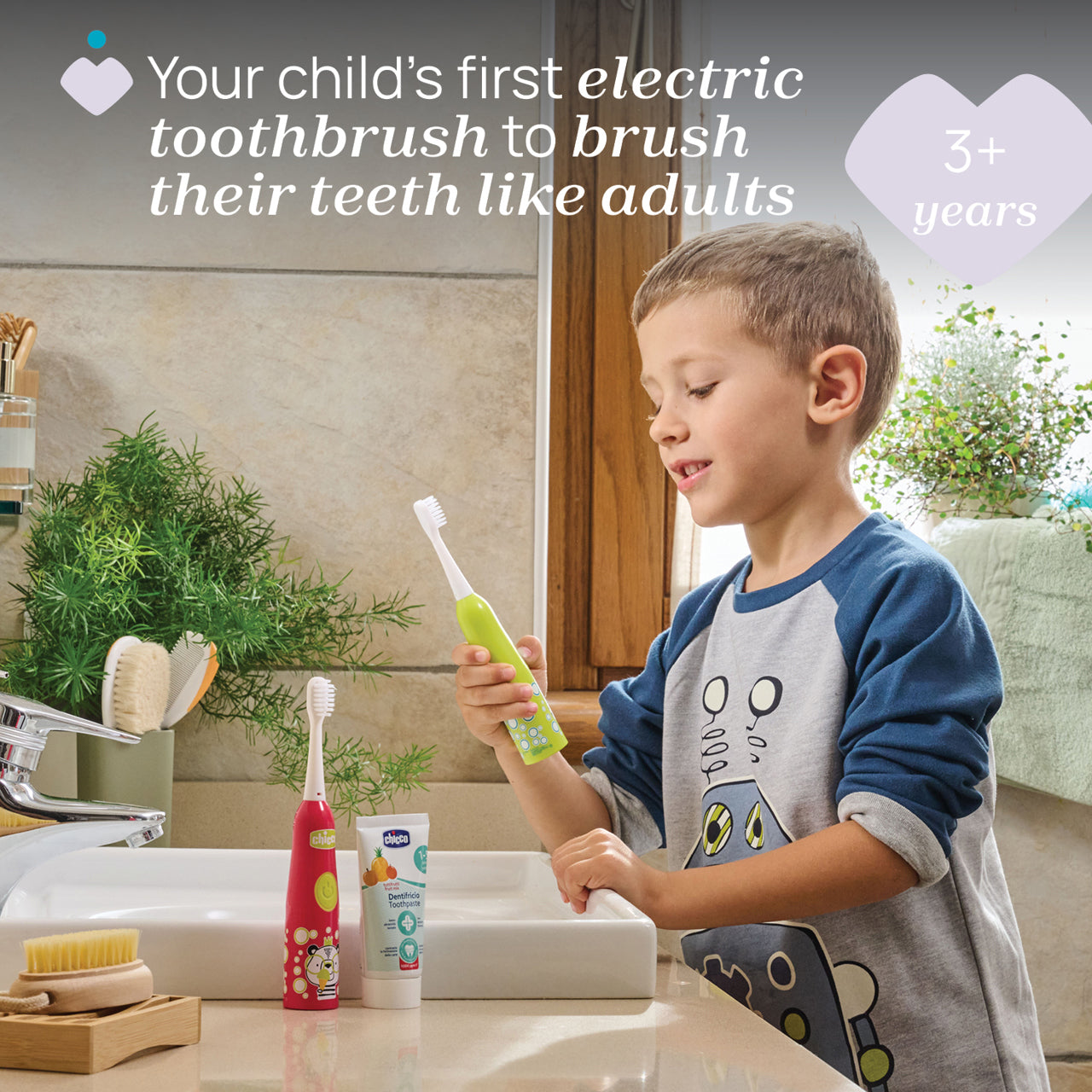 Chicco Electric Toothbrush Pink Panda 3Y+ (ref. Ch.Ora12085000000) - Healtsy
