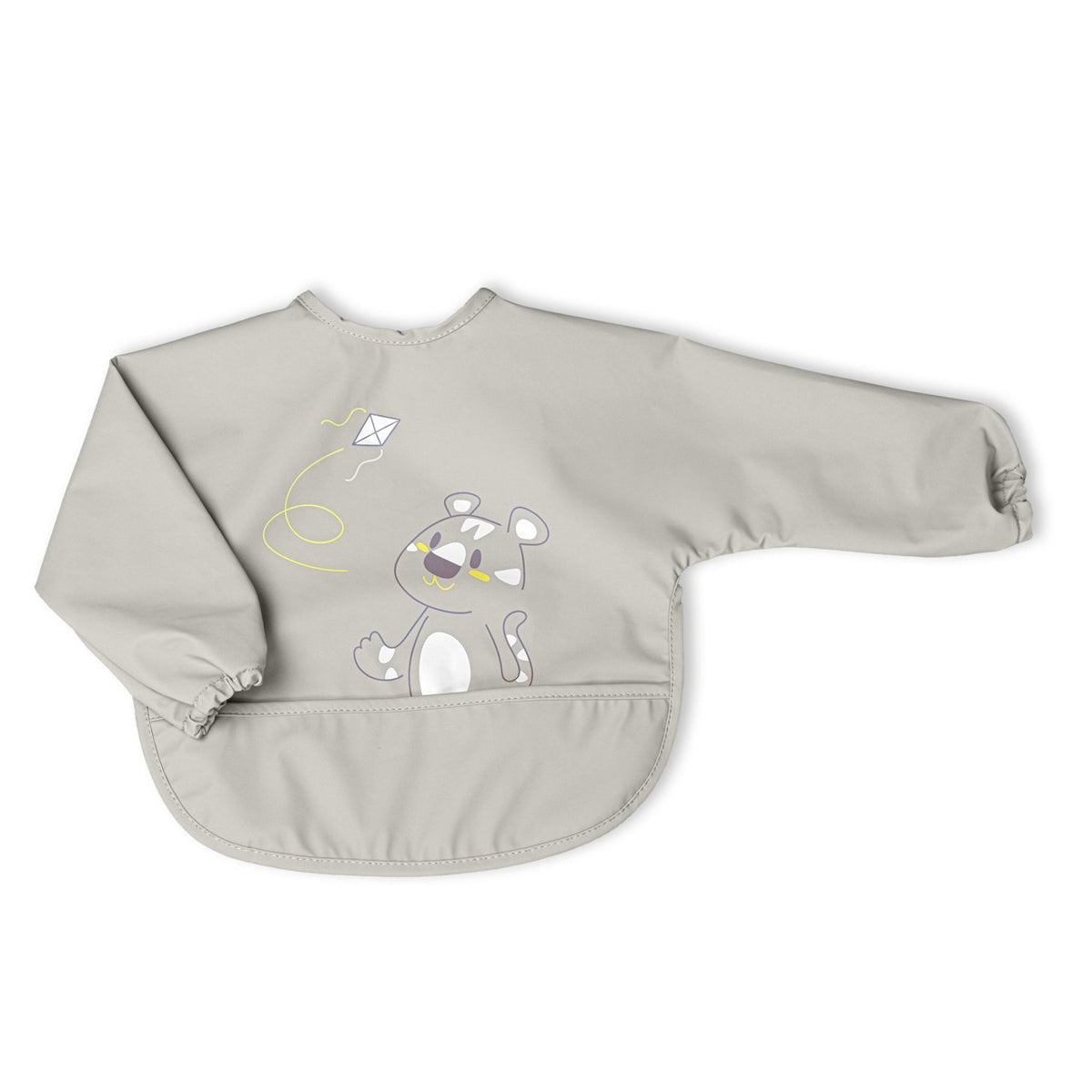 Chicco Fabric Bib with Sleeves Gray 6M+ (ref. Ch.Ali16302350000) - Healtsy