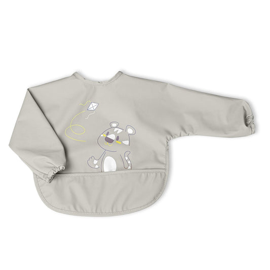 Chicco Fabric Bib with Sleeves Gray 6M+ (ref. Ch.Ali16302350000) - Healtsy