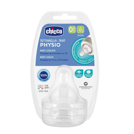 Chicco Teat Perfect5_ Silicone_ 0m+_ Slow (x2 units) - Healtsy