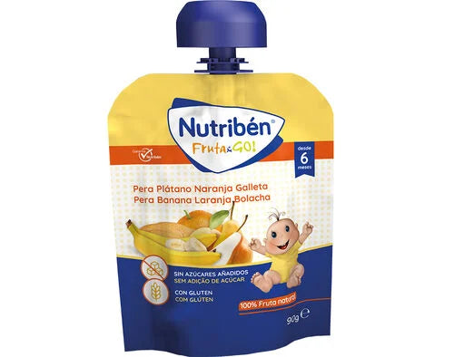 Nutriben Fruit Go Pure_ Pear/Banana/Orange/Cookie - 90g - Healtsy