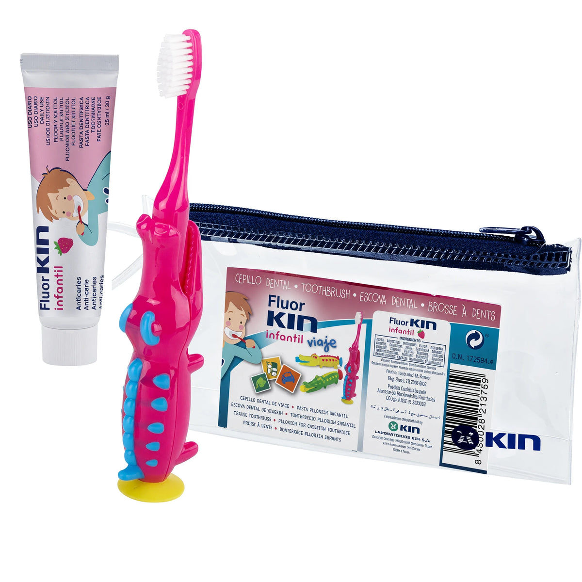 Fluor Kin Children's Travel Strawberry Toothpaste + Toothbrush - Healtsy [grok-v1]