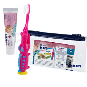 Fluor Kin Children's Travel Strawberry Toothpaste + Toothbrush - Healtsy [grok-v1]