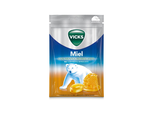 Vicks Honey Refreshing Menthol Candy - 72G - Healtsy