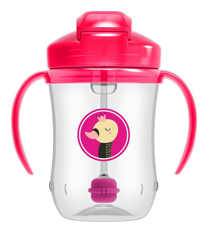 Dr Brown's Pink Straw Cup 270ml - Healtsy