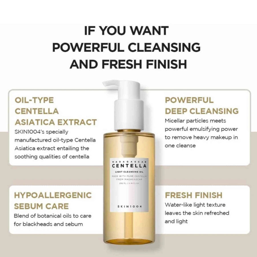 Skin1004 Madagascar Centella Light Clean Oil 200ml - Healtsy
