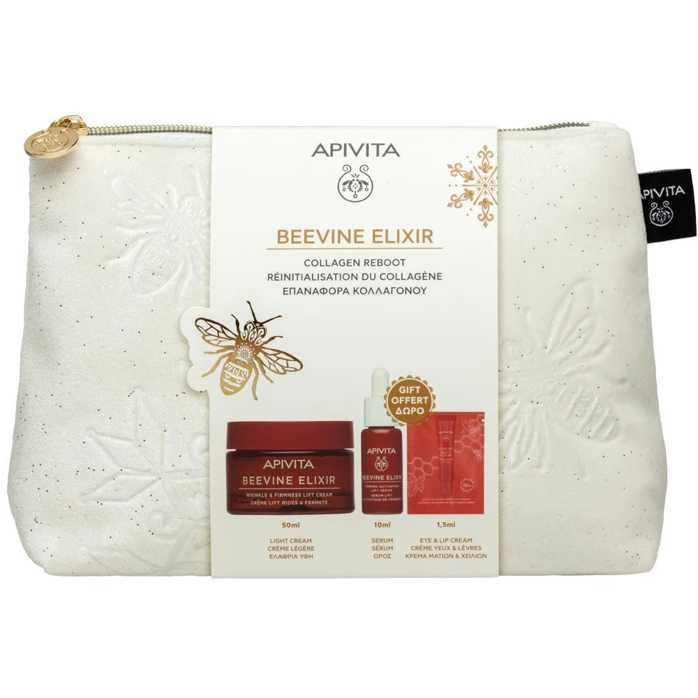 Apivita Beevine Elixir Light Cream - 50ml + Beevine Elixir Serum - 10ml + Eye and Lip Cream - 1.5ml - Healtsy