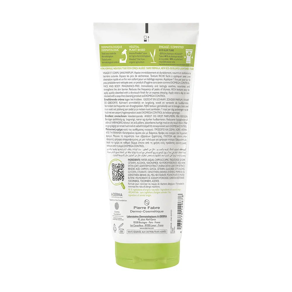 A-Derma Exomega Control Emollient Cream - 200ml - Healtsy