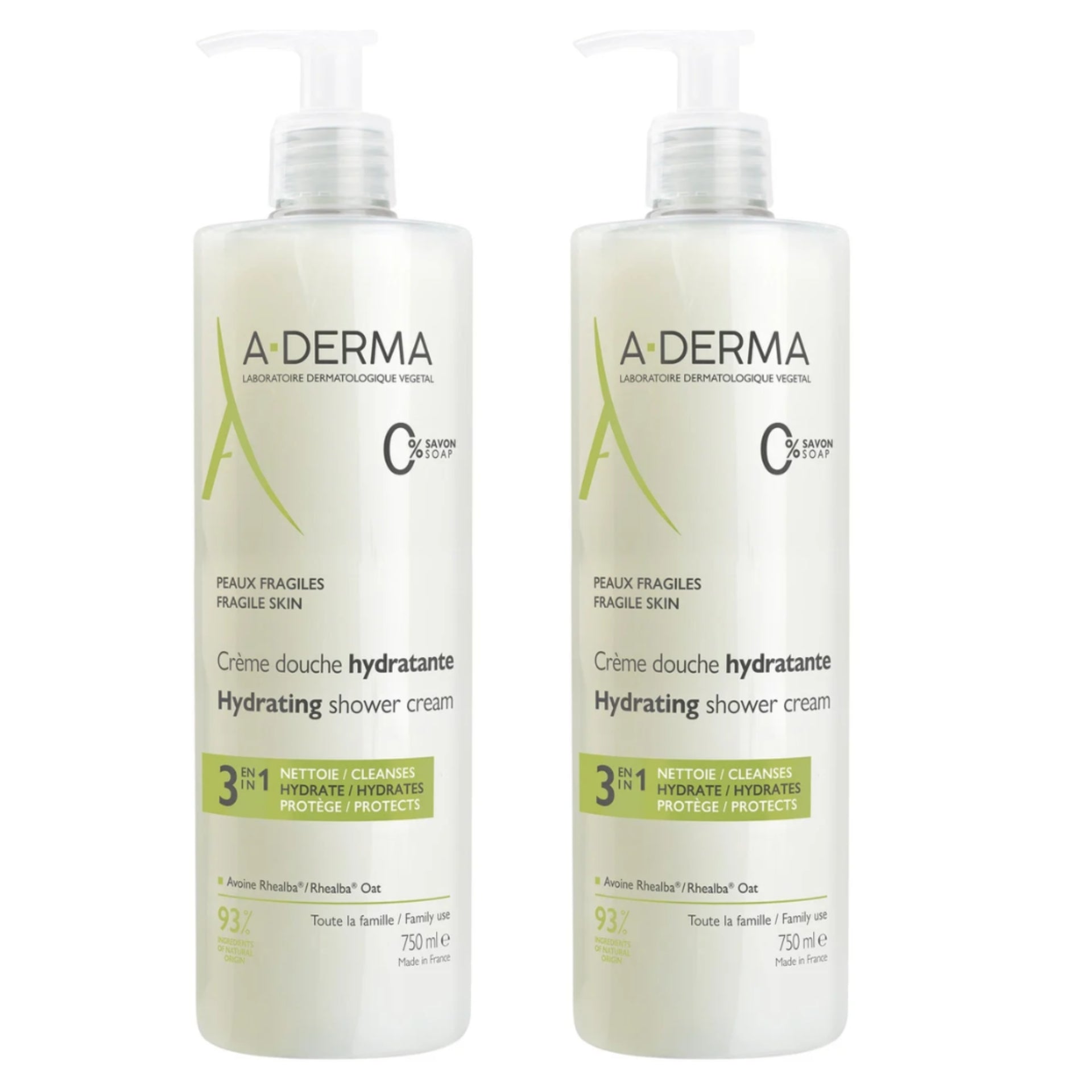 A-Derma Moisturizing Shower Gel - 750ml (Double Pack) - Healtsy