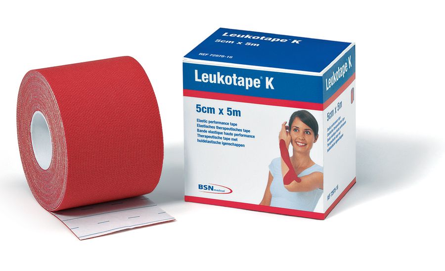 Leukotape K Kinesiology Tape _ 5cm x 5M_ Red - Healtsy