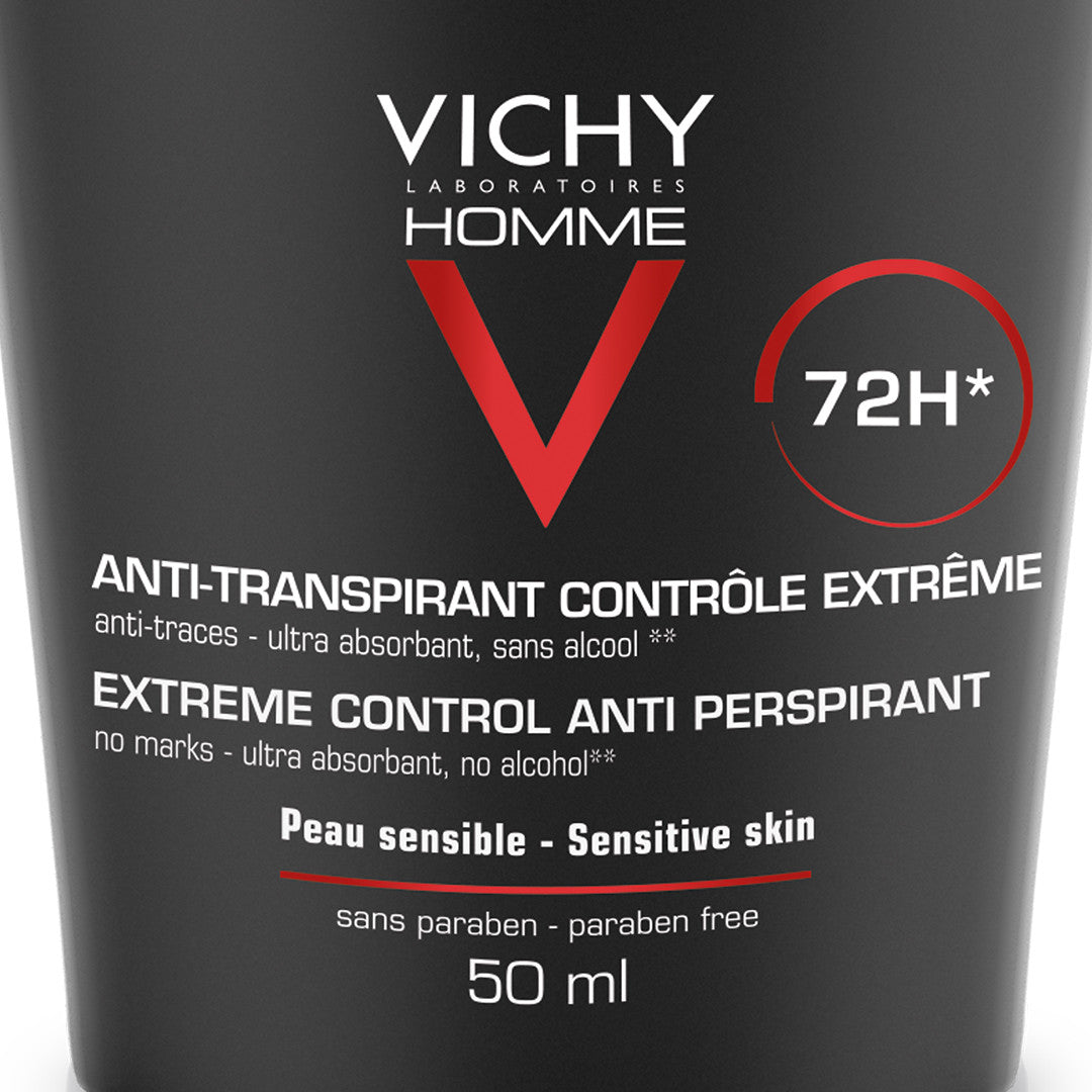 Vichy Homme 72H Deodorant Roll-On - 50ml (Double Pack) - Healtsy