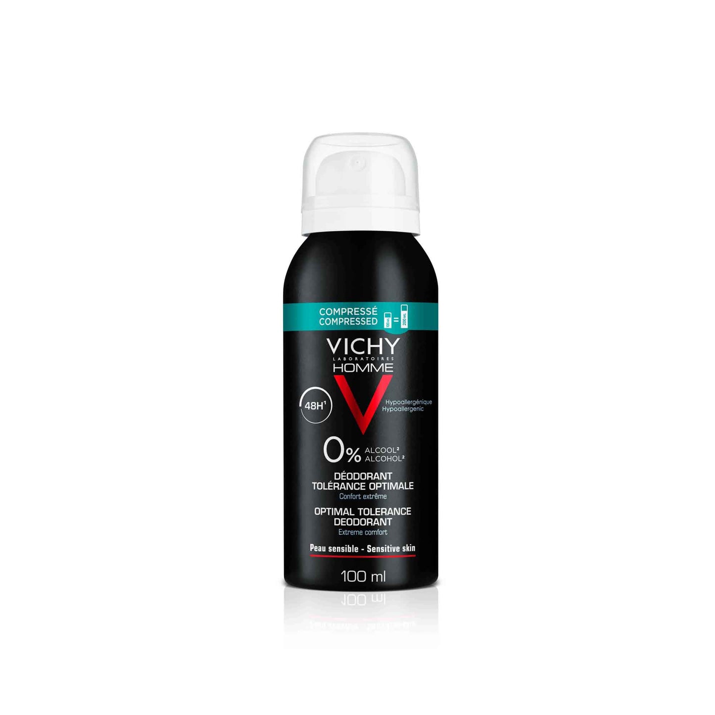 Vichy Homme Deodorant Spray 48H Optimal Tolerance - 100ml - Healtsy