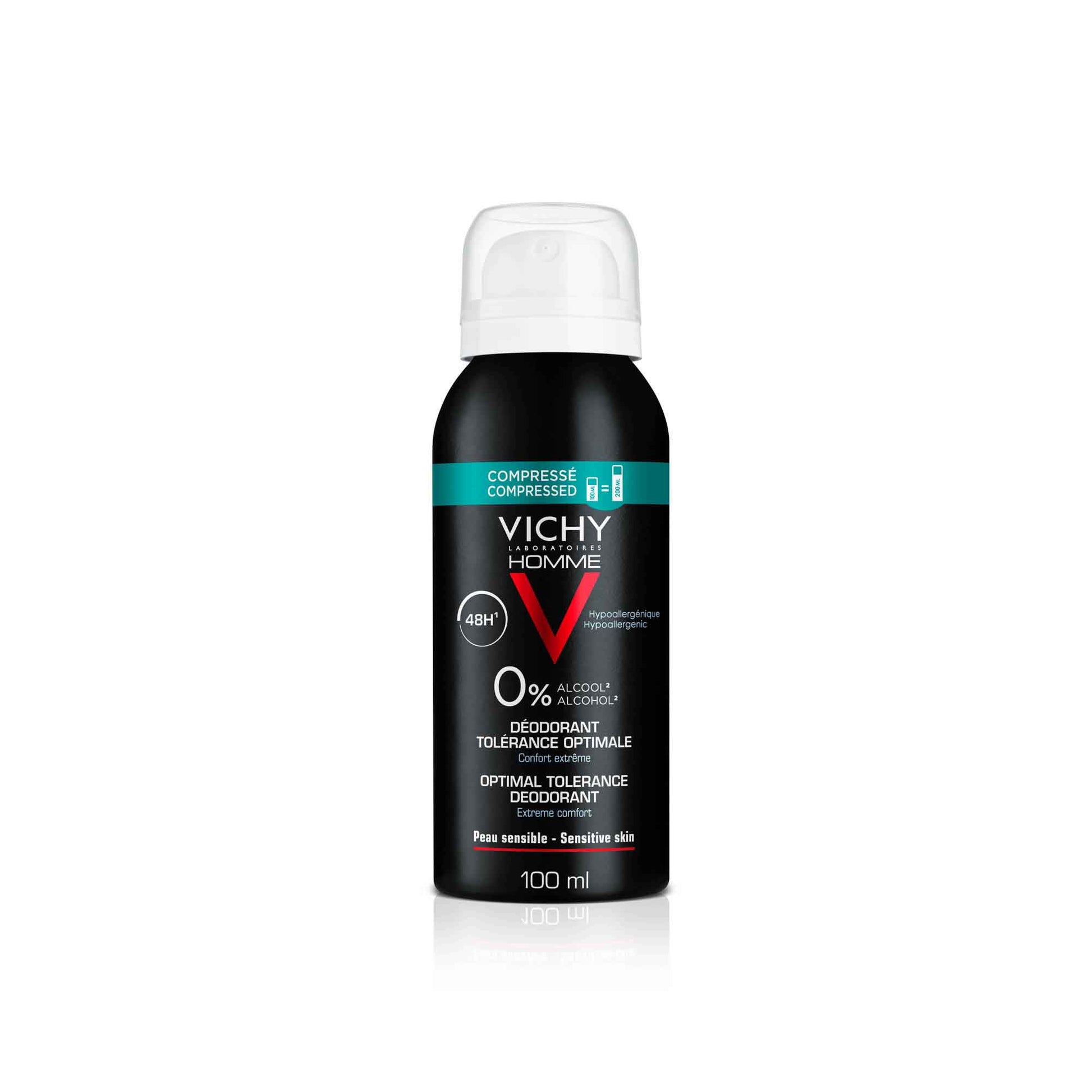 Vichy Homme Deodorant Spray 48H Optimal Tolerance - 100ml - Healtsy