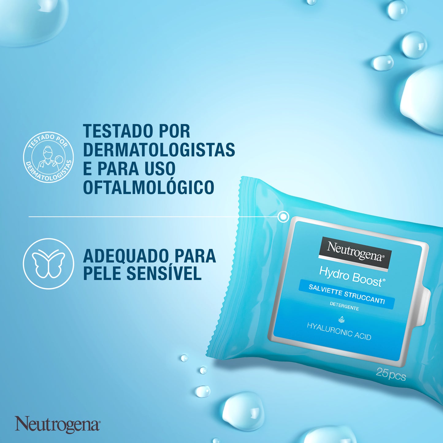 Neutrogena Hydro Wipes (x25 units) DUO - 100g - Healtsy