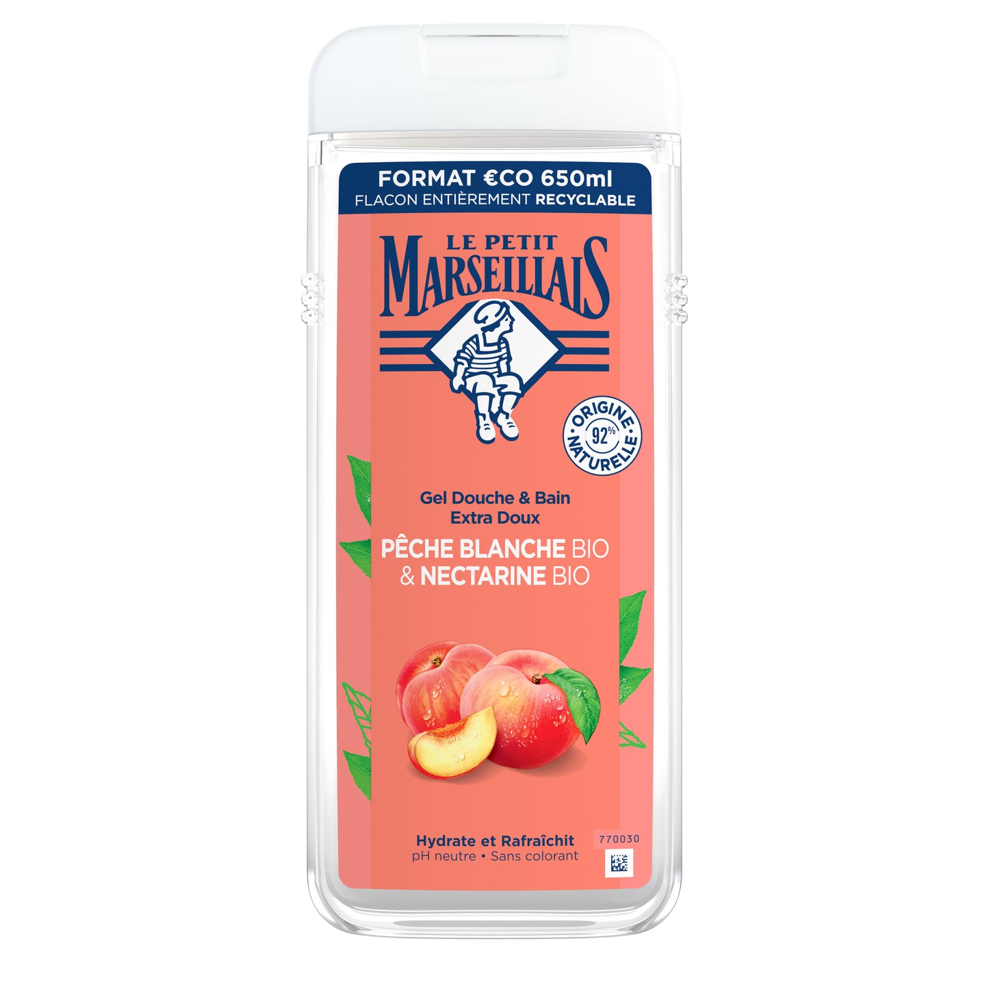 Le Petit Marseillais Shower/Bath Peach/Nectarine  - 650ml - Healtsy