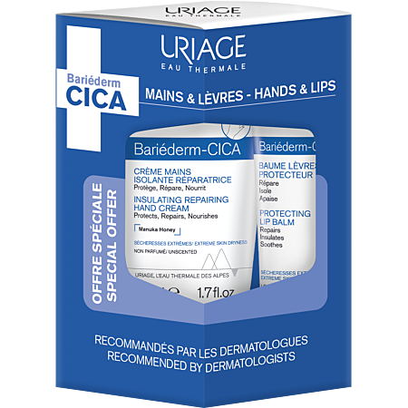 Uriage Bariederm Cica Hand Cream + Lip Balm - Healtsy