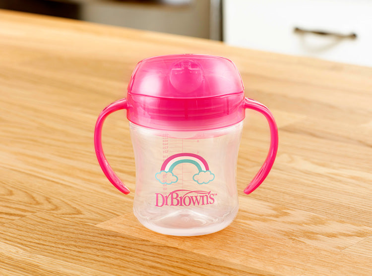 Dr Brown's Soft Pink Transition Cup - 6M+ - 180ml - Healtsy