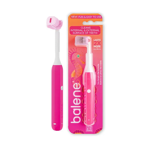 Balene Kids Toothbrush_Fuchsia_ 6-11Y - Healtsy