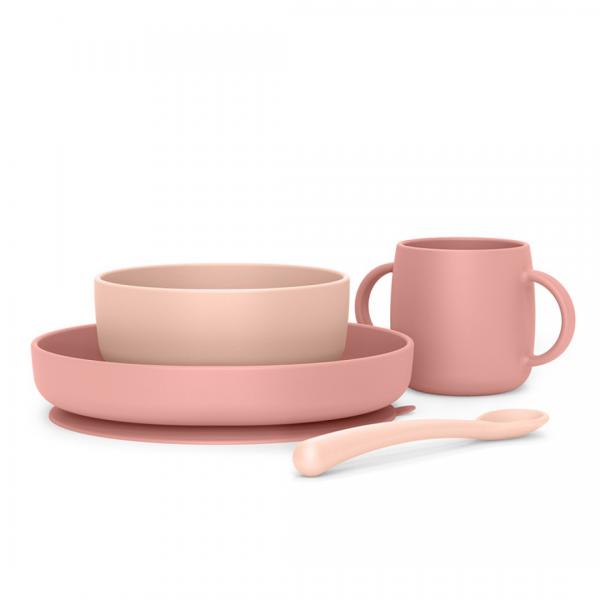 Suavinex Silicone Dinnerware Soft Flex Pink +4M - Healtsy