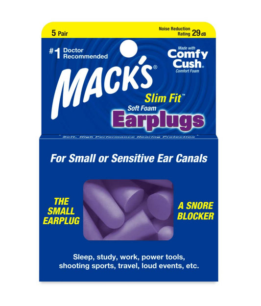 Mack S Noise Foam Earplugs Slim Fit (x5 units) - Healtsy