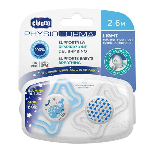 Chicco Pacifier Physio Light Luminosa Silicone_ 2-6months (x 2pcs)