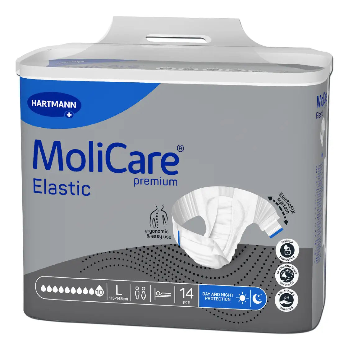 Molicare Elastic Diaper - 10 Drops - Size L (x14 units) - Healtsy