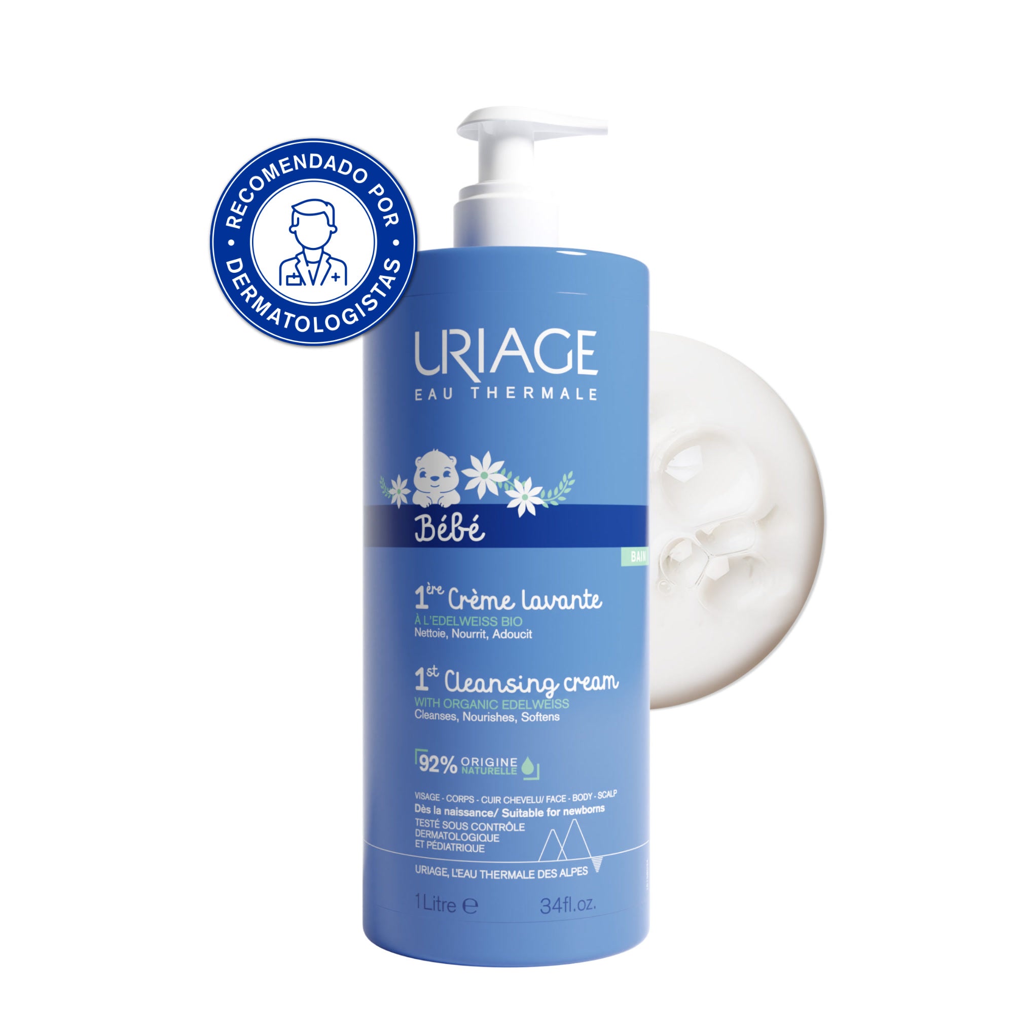 Uriage Baby Cleansing Cream - 1L - Healtsy