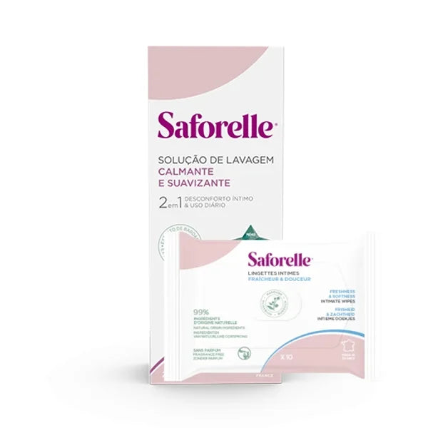 Saforelle Washing Solution - 250ml + Intimate Wipes (2x10) - Healtsy