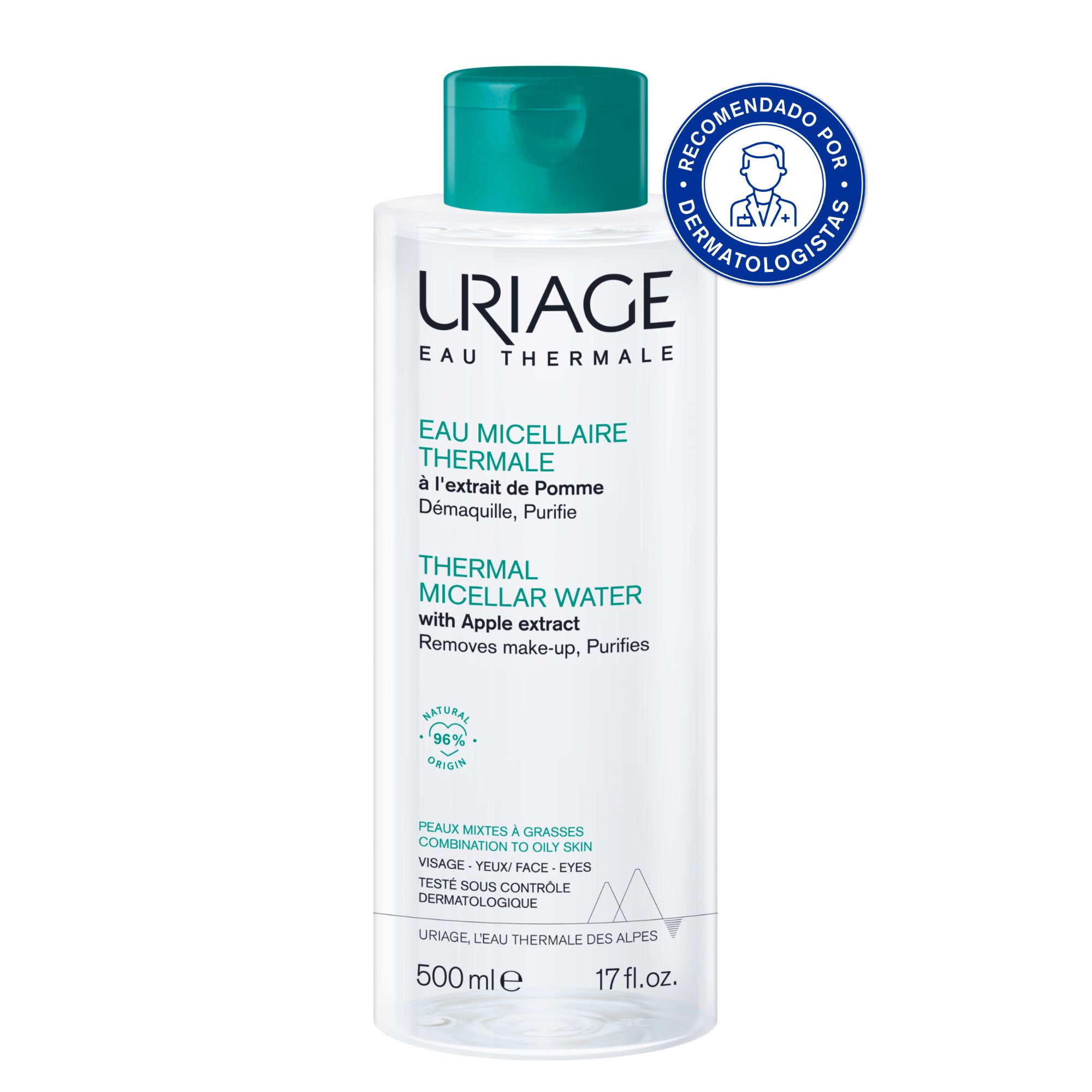 Uriage Micellar Water Mixed Oily Skin - 500ml - Healtsy