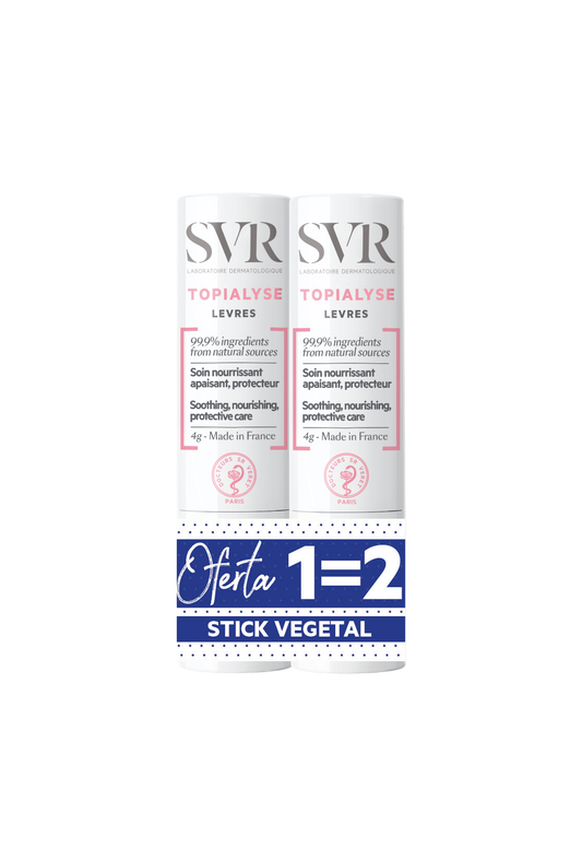 SVR Topialyse Lèvres Barra protectora, hidratante y suavizante para el cuidado de los labios - 4 g (DUO con 2.º paquete de oferta)