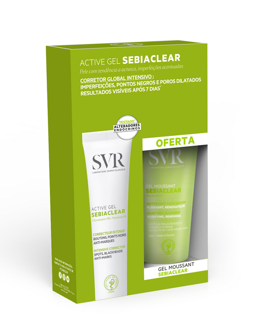 SVR Sebiaclear Active Intensive Correcting Gel-Cream - 40ml + Offer Moussant Cleansing Gel - 55ml